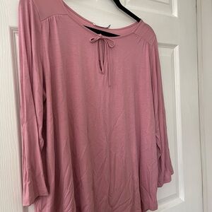 Reitmans Mauve Long Sleeve Top with Tie